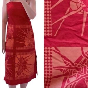 Gorgeous Sig Zane red and orange floral dress Hawaii